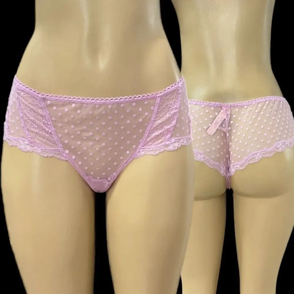 Victoria’s Secret Dream Angels Dots Mesh Wide Side Thong panty Lilac Xlarge